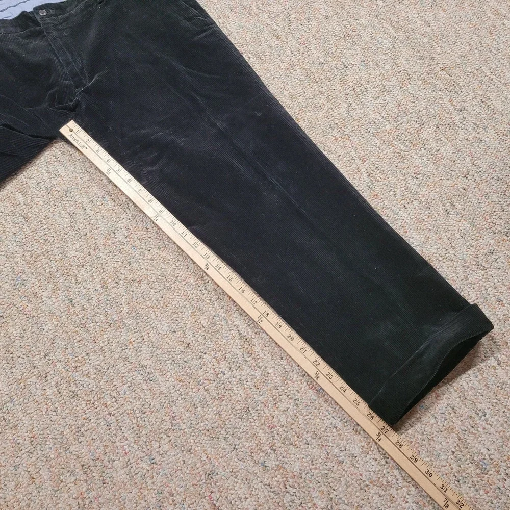 Polo Ralph Lauren Corduroy‎ Pants Mens 36x27 Black Classic Fit Cuffed Trousers